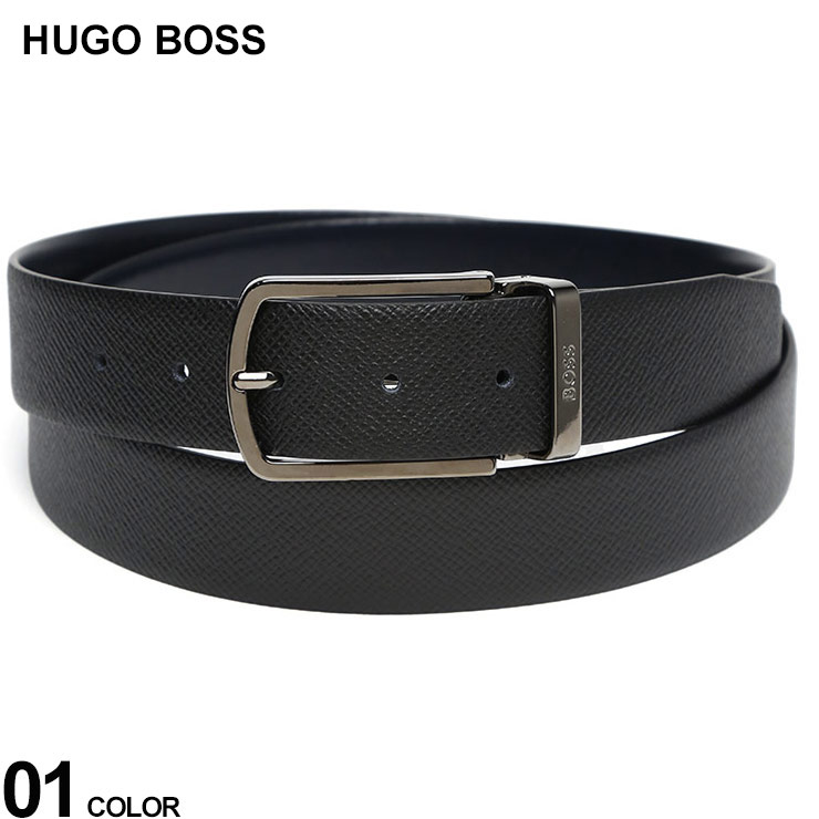 ◆未使用◆HUGOBOSS ヒューゴボス ベルト 85-32 ブラック　牛革　黒 7669202802.jpg