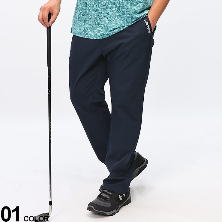le coq sportif (ルコックスポルティフ) le coq GOLF 速乾 UPF50+ ロゴ刺繍 ストレッチフォーサー 9分丈 ゴルフパンツ QGMWJD00BG 大きいサイズ メンズ ボトムス 無地 ロングパンツ スポーツ