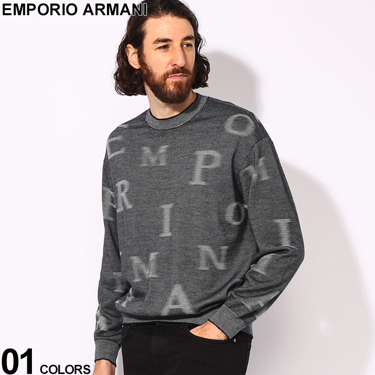 【EMPORIO ARMANI】エンポリオ　アルマーニ　セーター　ニット EMPORIO ARMANI (エンポリオアルマーニ) ウール ジャガード総柄