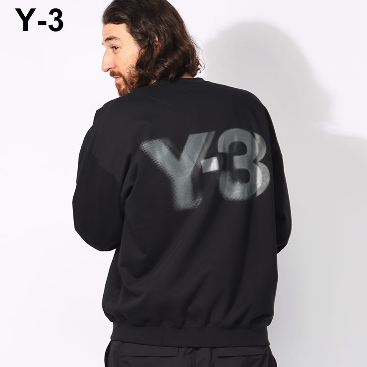Y-3 ワイスリー 裾ロゴ ベルベット スウェット クルーネック トレーナー Y-3 ワイスリー 裾ロゴ ベルベット スウェット クルーネック