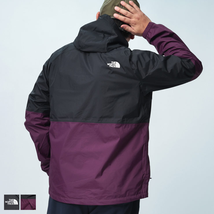 THE NORTH FACE ザ ノースフェイス ジャケット ブルゾン 大きいサイズ メンズ フルジップ DRYVENT ANTORA RAIN HOODIE アウター パーカー スポーツ 1XL ブラック ブラックカラントパープル