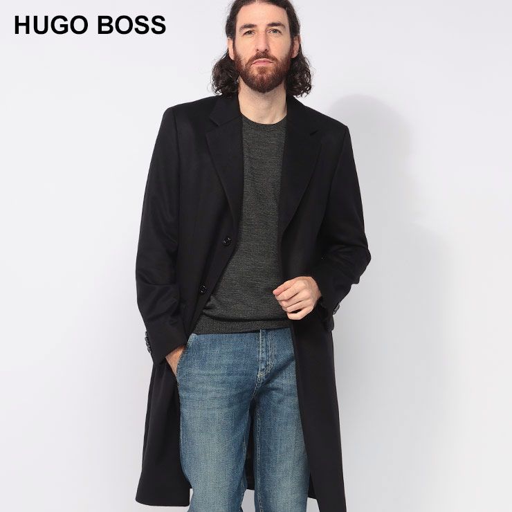 BOSS スリムフィット ビジネスコートバージンウール/カシミア 新品未使用 BOSS - スリムフィットコート ウール/カシミア - ブラック