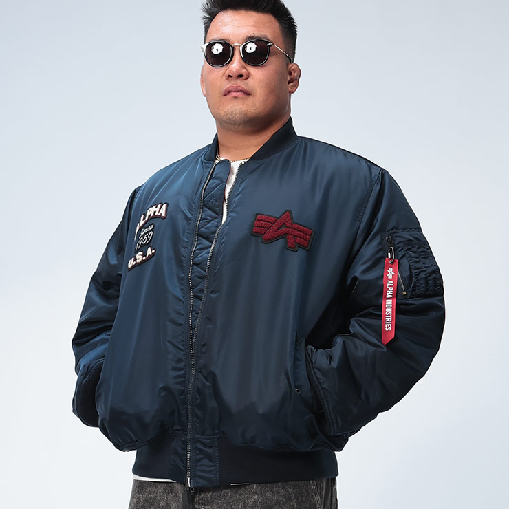 USA製 ALPHA INDUSTRIES MA-1 アルファ ネイビー M ALPHA MA-1 FLIGHT JACKET ｜アルファ インダストリーズ