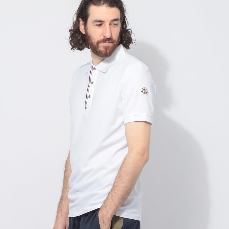美品　MONCLER トリコボタン　ポロシャツ　Mホワイト　国内正規品 4S94 350216665_1.jpg