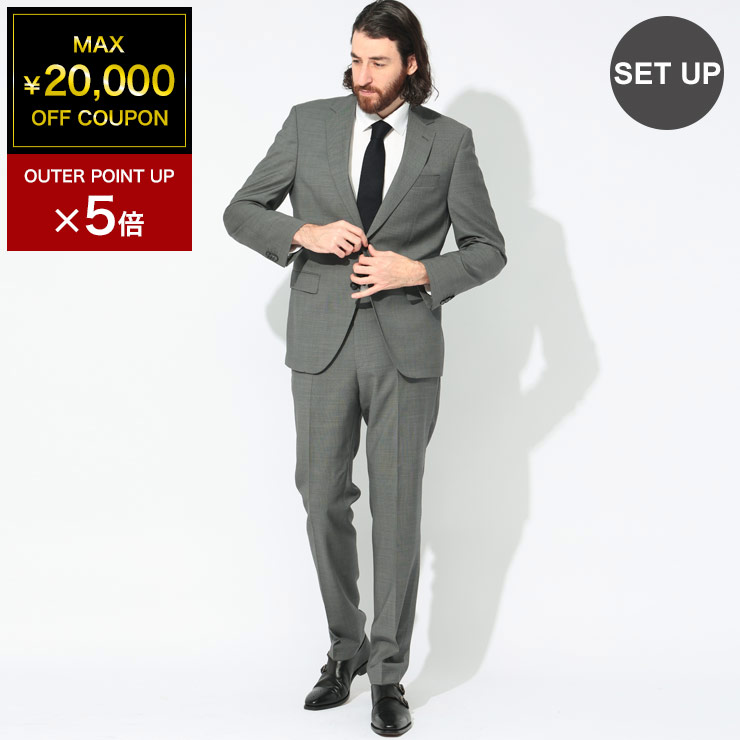 【美品】ヒューゴボス　Hugo BOSS スーツ　ウール　メンズ HUGO BOSS ヒューゴボス メンズ スーツ ウール シングル 2ツ釦 2B