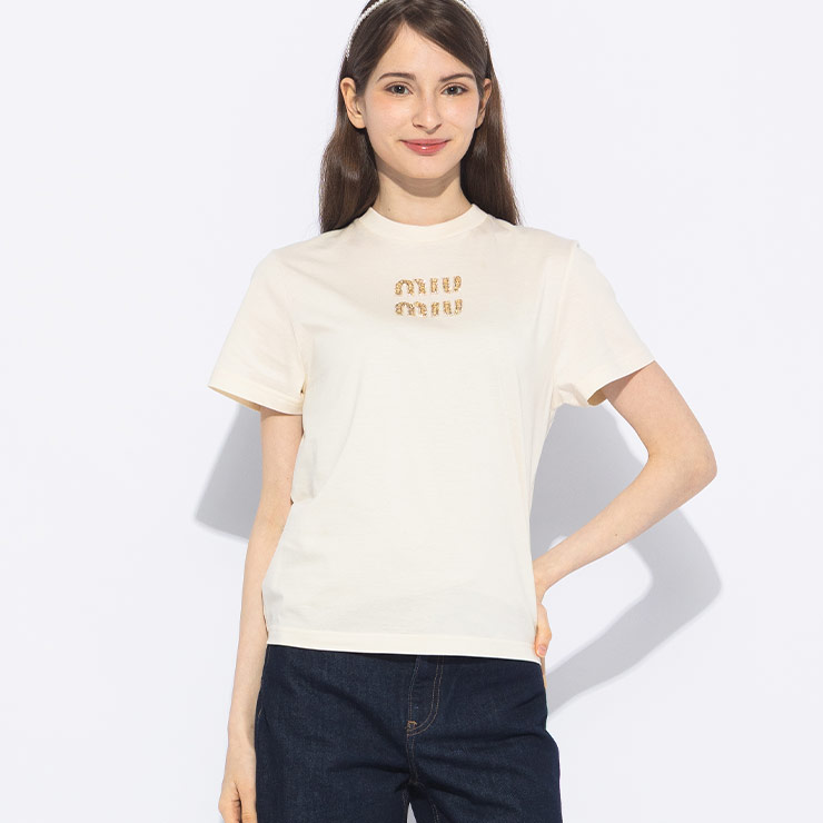 楽天市場】MIUMIU ミュウミュウ Tシャツ MJL862 1YXT レディース