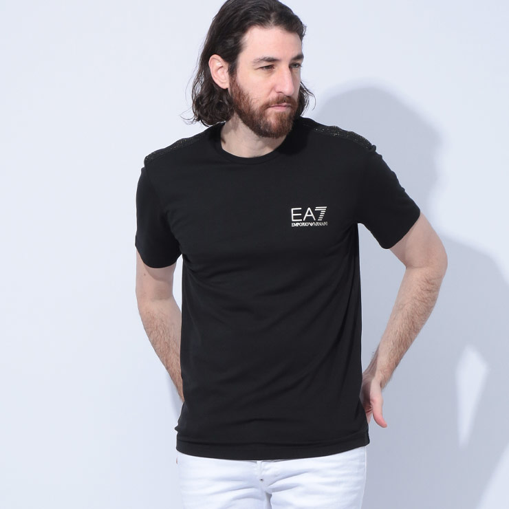 エンポリオアルマーニ EMPORIO ARMANI 肩ライン ロゴプリント クルーネック 半袖 Tシャツ EA77M299AF13739 ブランド メンズ 男性 トップス Tシャツ シンプル 春 夏 sale_1_a