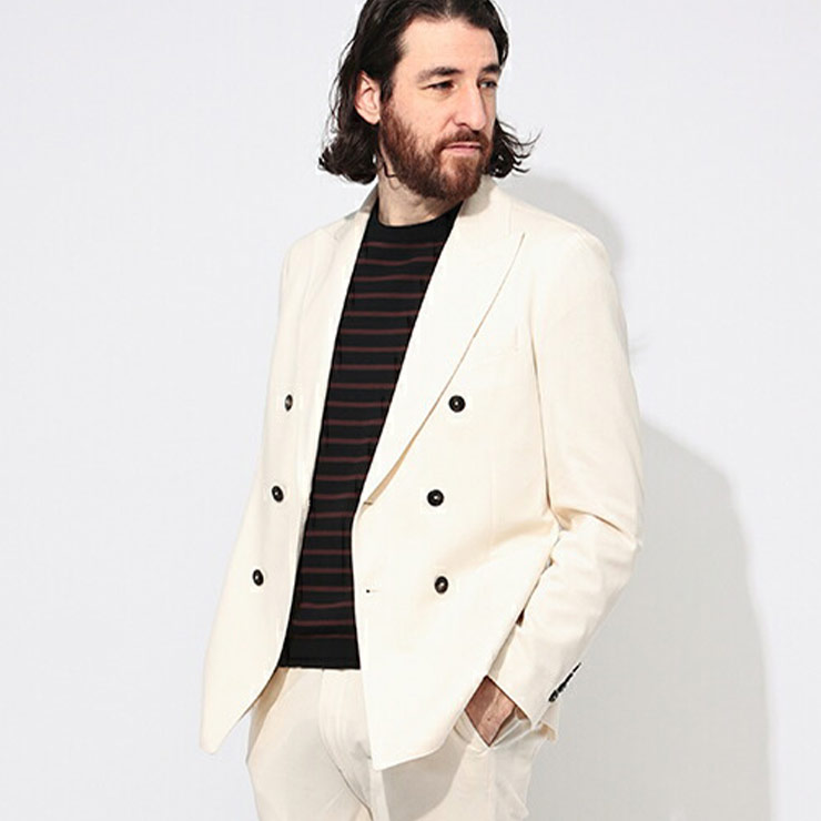 チルコロ1901 CIRCOLO 1901 ストレッチコットン ダブル ジャケット CICN4662 ブランド メンズ 男性 アウター ジャケット テーラード ダブルジャケット フォーマル