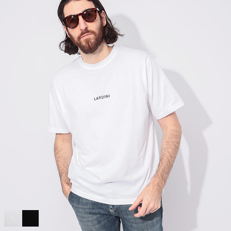 ラルディーニ LARDINI ゴシックロゴ クルーネック 半袖 Tシャツ LDLTMC70ES64052 ブランド メンズ 男性 トップス Tシャツ シンプル コットン プリント sale_1_a|ゼンオンライン店