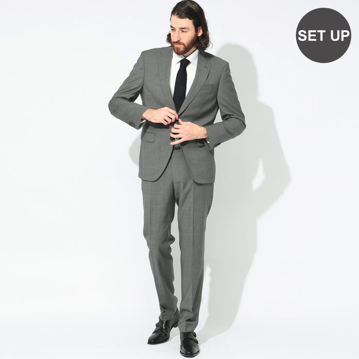 ヒューゴボス HUGO BOSS ナチュラルストレッチ ウール シングル ノータック スーツ HBJE10269056 ブランド メンズ 男性 スーツ セットアップ ビジネス フォーマル