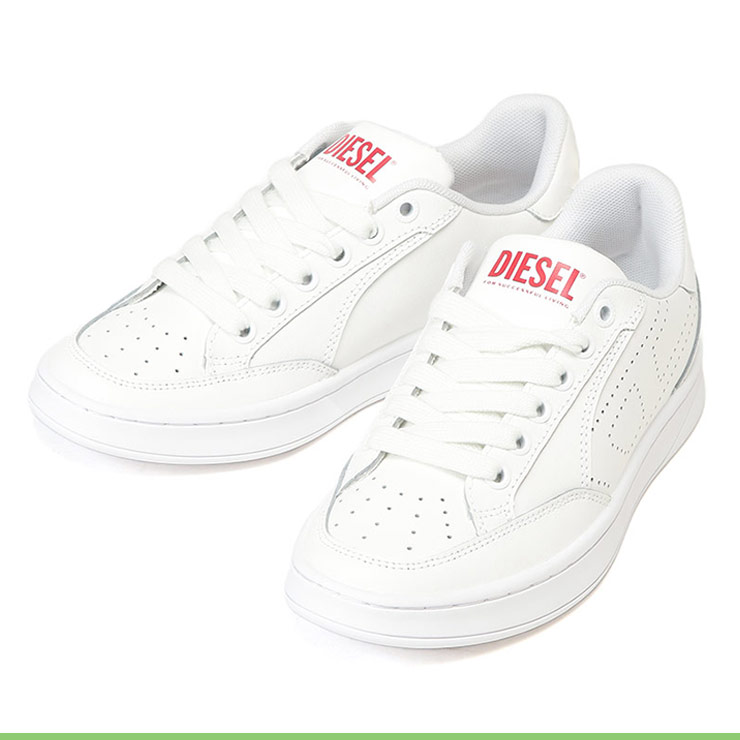 DIESEL* ディーゼル ブランドロゴ スニーカー ローカット DIESEL (ディーゼル) ロゴ レザー ローカットスニーカー S
