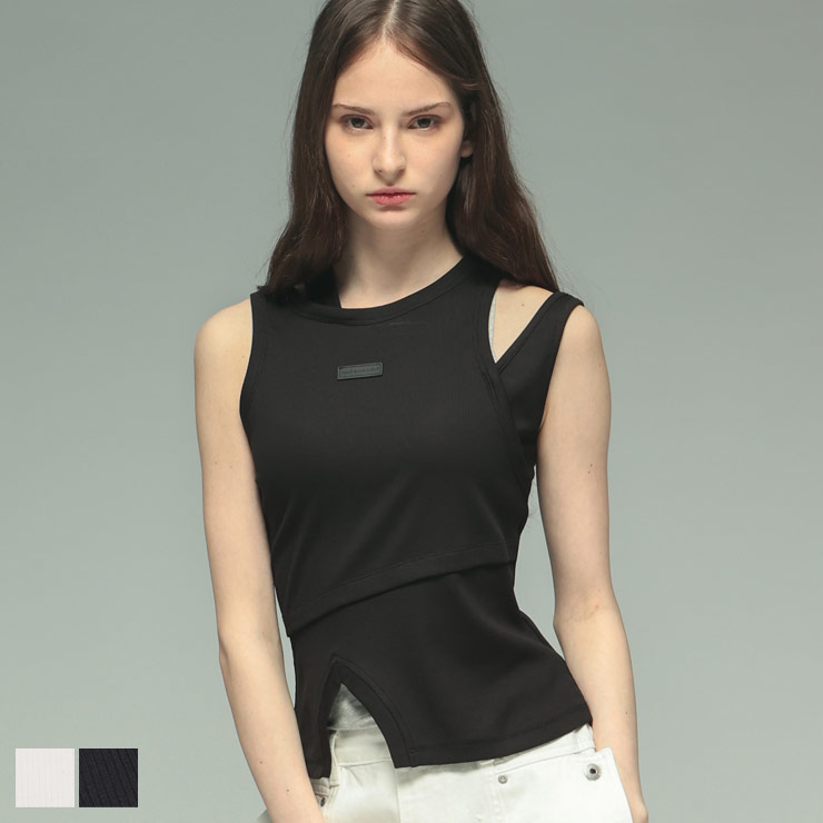 タンクトップ ノースリーブ RIBBON TANK(C0149) レディース PRANK PROJECT タンクトップ ノースリーブ ランダムタックシアー