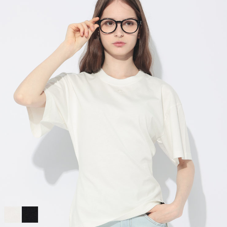 クレージュ courreges ウエストシェイプ ワンポイントロゴ 半袖 Tシャツ COR125JTS168JS1 ブランド レディース 半袖 Tシャツ シェイプ sale_8_a|ゼンオンライン店