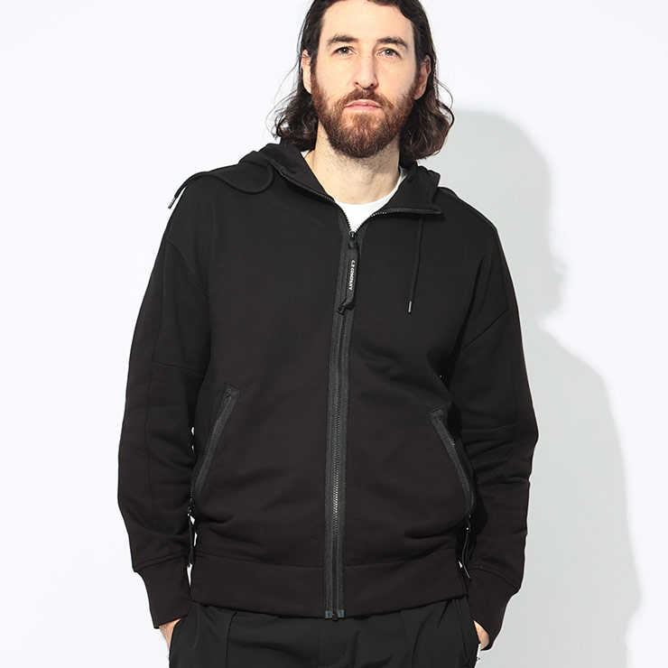 CP COMPANY フード付きレザージャケット サングラス付き ほぼ未着用 C.P company