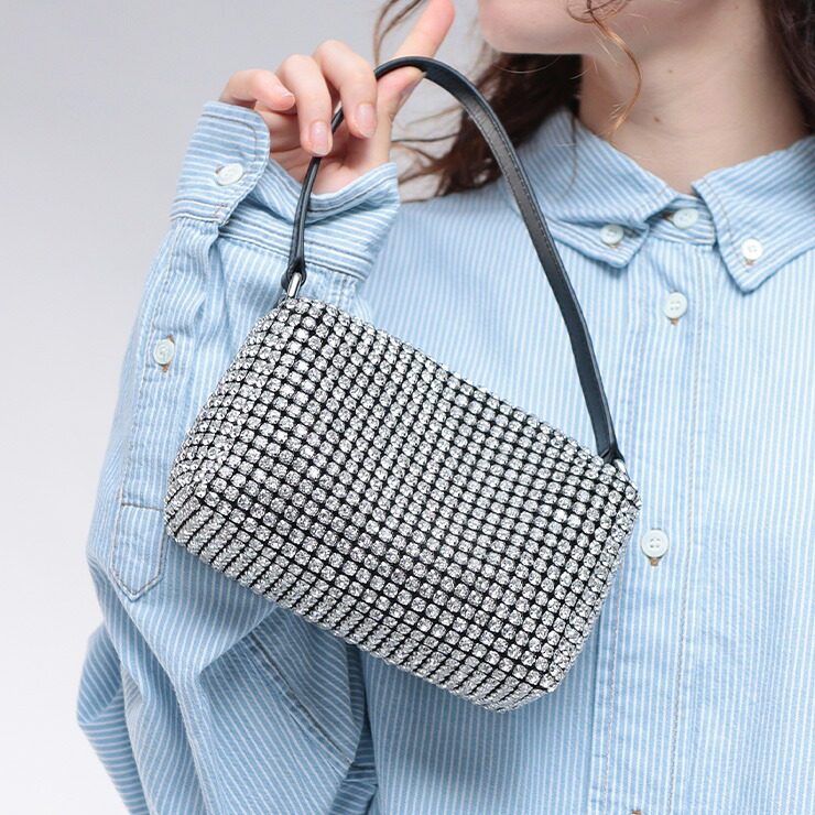 アレキサンダーワン alexanderwang HEIRESS ラインストーン メッシュ ポーチ ミディアム AWL2019P0813J ブランド レディース バッグ 鞄 コンパクト sale_8_a