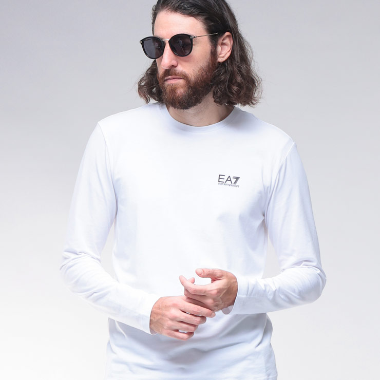 エンポリオアルマーニ EMPORIO ARMANI EA7 ワンポイント ロゴ レギュラーフィット クルーネック 長袖 Tシャツ EA78NPT28PJVQZ ブランド メンズ 男性 トップス Tシャツ 長袖 ロンT コットン プリント sale_1_a