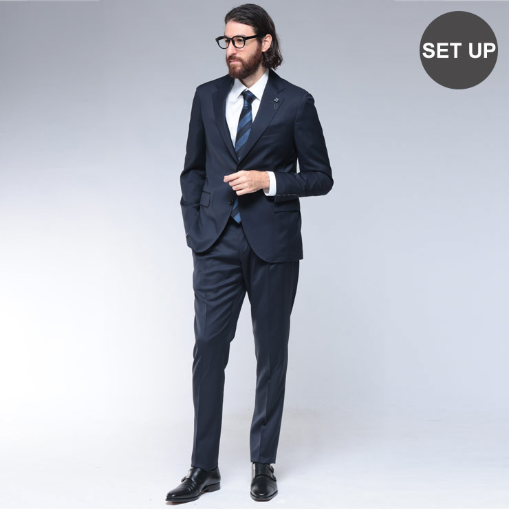 ラルディーニ LARDINI シングル2つ釦スーツ 無地 ワンタック LD787CN64414 ブランド メンズ 男性 スーツ ビジネス シングル