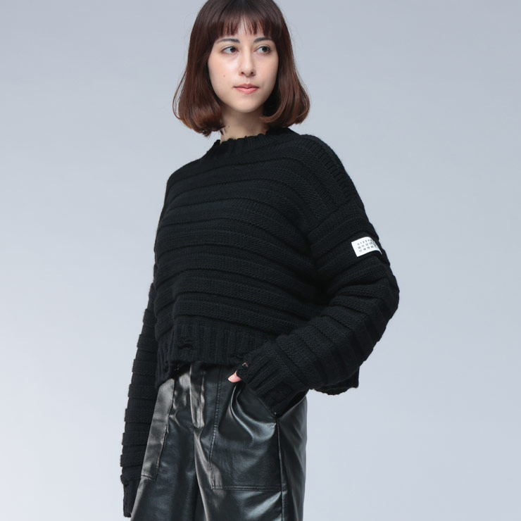 MM6 MARGIELA 黒 セーター 長袖 マルジェラ　ニット MM6 ニット セーター Maison Margiela(エムエムシックス メゾン