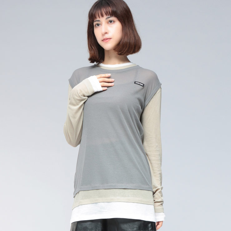 miu miu長袖Tシャツ Miu Miu ロゴ ロングTシャツ | ブラック | FARFETCH JP