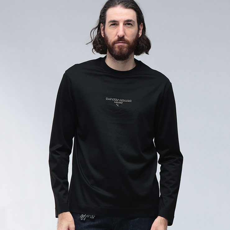 エンポリオアルマーニ ロンT Tシャツ EMPORIO ARMANI トップス メンズ 3Dエフェクトロゴ 立体ロゴ 長袖 ストレッチ EAEM4345AF10761 ブランド シンプル 大人 カジュアル 秋冬 sale_1_a 12,418円