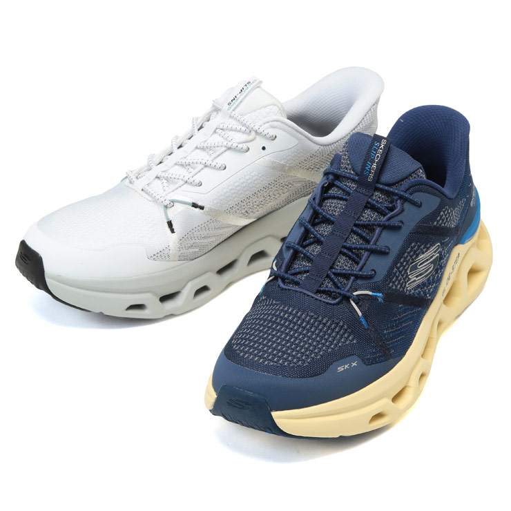SKECHERS スケッチャーズ ウォーキング スニーカー 29.0cm 30.0cm 31.0cm スリップインズ グライドステップ アルタス GLIDE-STEP ALTUS シューズ 靴 大きいサイズ メンズ ホワイト ネイビー｜ゼンオンライン店