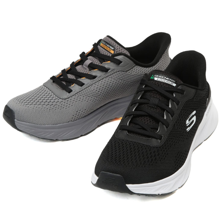 SKECHERS スケッチャーズ ウォーキング スニーカー 29.0cm 30.0cm 31.0cm スリップインズ slip-ins RF エッジライド EDGERIDE シューズ 靴 大きいサイズ メンズ グレー ブラック|ゼンオンライン店