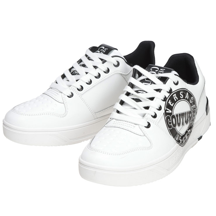 ヴェルサーチェ ジーンズ クチュール スニーカー 靴 VERSACE JEANS COUTURE メンズ サークルロゴ レースアップスニーカー ローカット VC79YA3SJ1 ブランド シンプル カジュアル