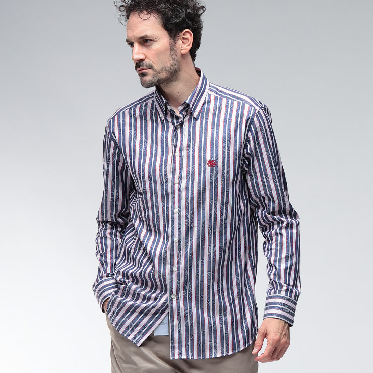 楽天市場】エトロ(ETROI) メンズ ペイズリー柄フラワーモチーフ シャツ