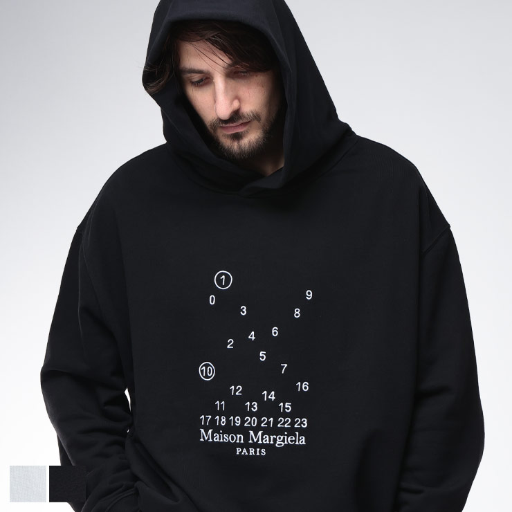 メゾン マルジェラ Maison Margiela ランダムカレンダー刺繍 スウェットパーカー MEGU0202S25505 ブランド メンズ 男性 トップス パーカー フード プルパーカー 秋 冬｜ゼンオンライン店