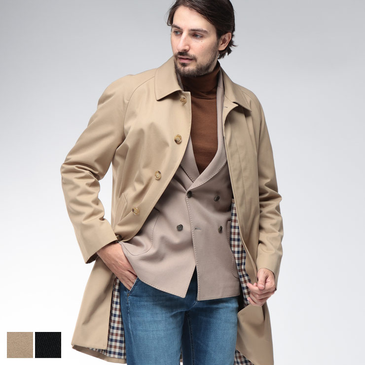 アクアスキュータム ステンカラーコート アウター Aquascutum メンズ 総裏チェック シングル ステンカラー コート 定番 ロング丈 AQMBA02FN018 ブランド シンプル 大人 ビジカジ ビジネス フォーマル