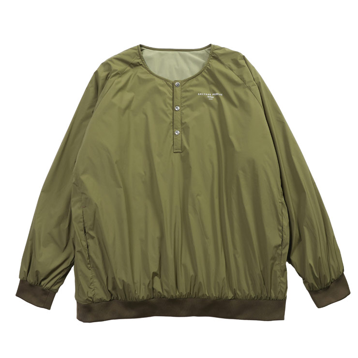 SALVAGE PUBLIC Kolepa (サルベージ パブリックコレパ) GOLF ハーフボタン クルーネック 中綿 ジャケット L-LL SPKSZ007RG メンズ 男性 トップス ジャケット プルオーバー ゴルフ スポーツ 秋 冬｜ゼンオンライン店