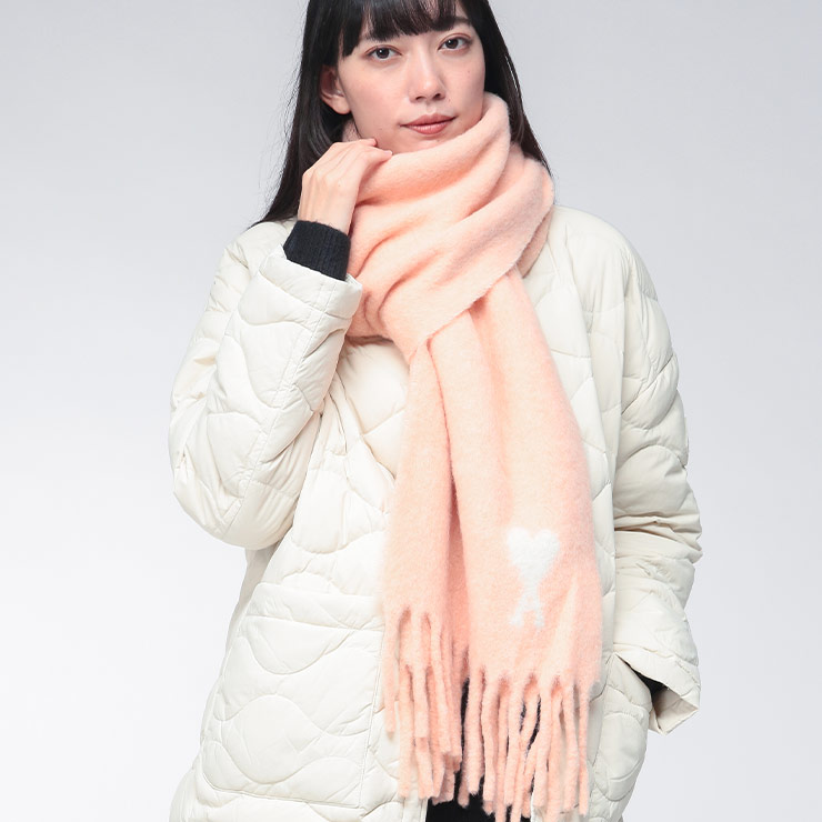 Ami Paris AMI DE COEUR アルパカ オーバーサイズ スカーフ AMI PARIS (アミパリス) アルパカ混 オーバーサイズ スカーフ Ami De