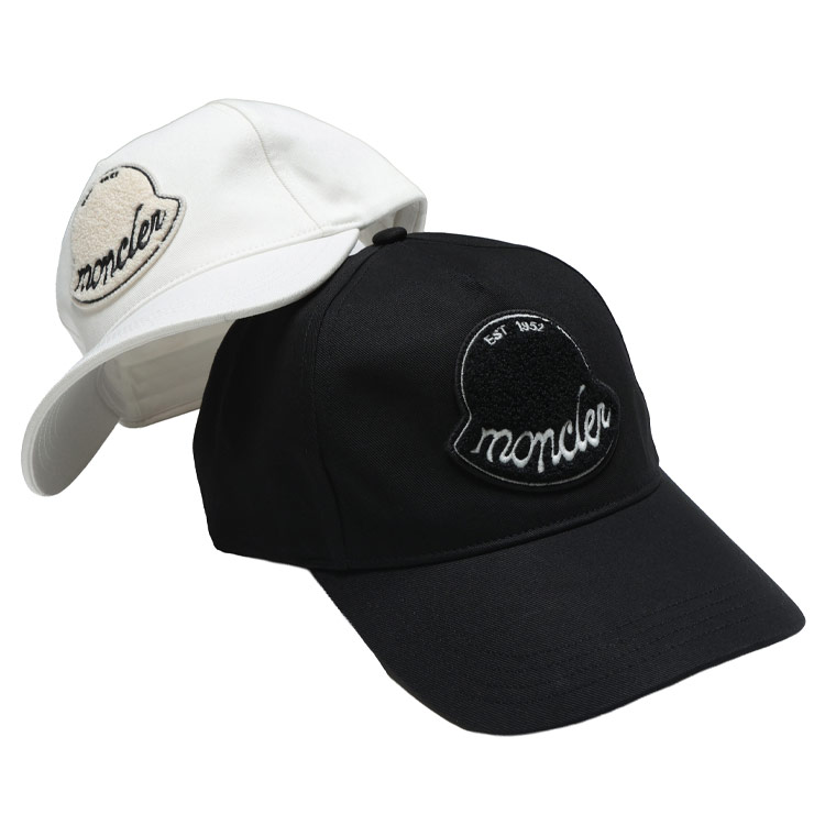 モンクレール キャップ メンズ MONCLER ロゴ サガラワッペン ベースボール キャップ MC3B000300U082 ブランド 帽子 ホワイト ブラック プレゼント ギフト sale_6_b｜ゼンオンライン店