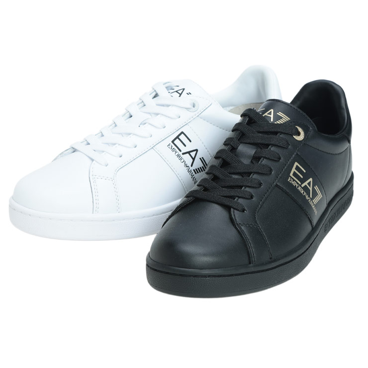 エンポリオアルマーニ スニーカー メンズ EMPORIO ARMANI ロゴ レースアップ ローカット スニーカー EA77X332AF10848 ブランド シューズ 靴 ホワイト ブラック