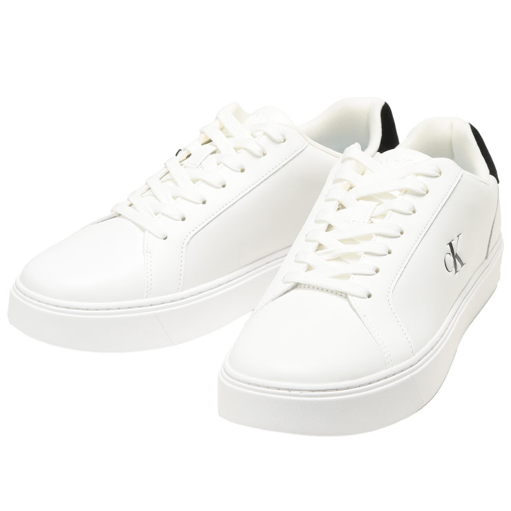 カルバンクライン メンズ スニーカー Calvin Klein ワンポイントロゴ ローカット スニーカー CLASSIC CUP SOLE クラシックカップソール CKYM0YM01435 ブランド シューズ ホワイト