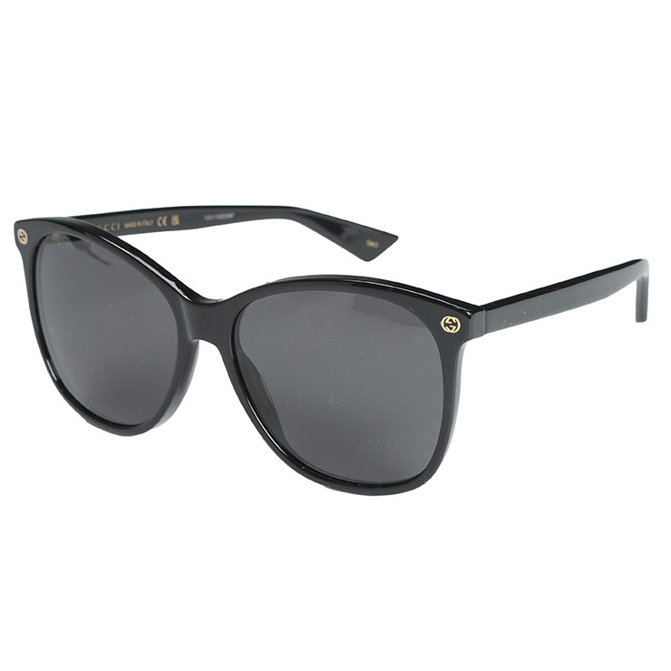グッチ メンズ サングラス GUCCI ロゴ ワンポイント ウェリントン アイウェア GC0024S001 ブランド 眼鏡 ブラック ゴールド プレゼント ギフト