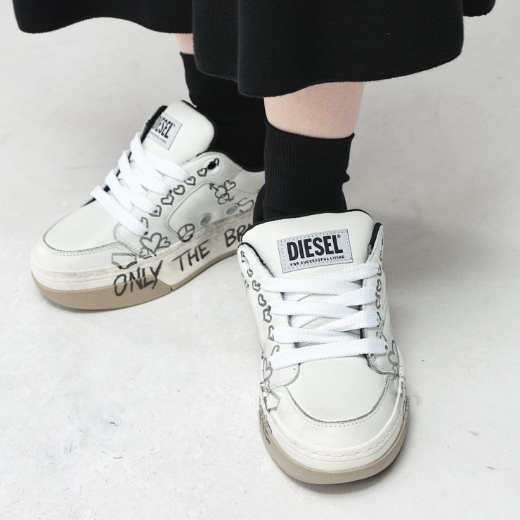 ディーゼル レディース スニーカー DIESEL D-OLLIE グラフィックプリント シューズ DSLY03795P7484 ブランド 靴 ローカット 厚底スニーカー sale_8_a｜ゼンオンライン店