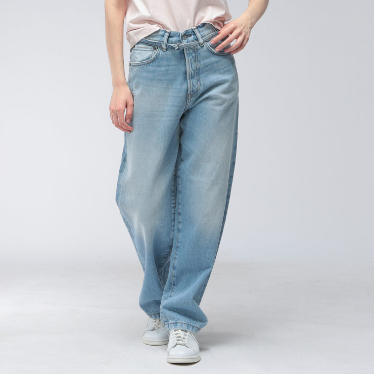アクネストゥディオズ レディース ジーンズ Acne Studios ダメージ加工 ボタンフライ ベルト付き デニムパンツ 1991 TOJ ACLC00039 ブランド ボトムス サックス sale_8_a