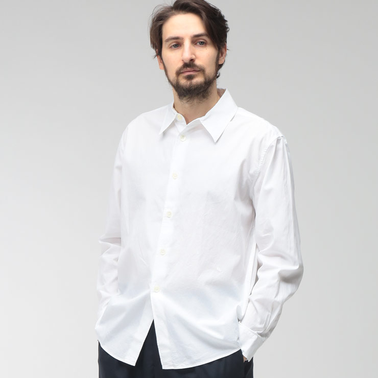 アワーレガシー OUR LEGACY メンズ シャツ 長袖 無地 レギュラーカラー White Liquid Poplin OLM4242BWP ブランド トップス シンプル 春 秋 sale_1_c｜ゼンオンライン店