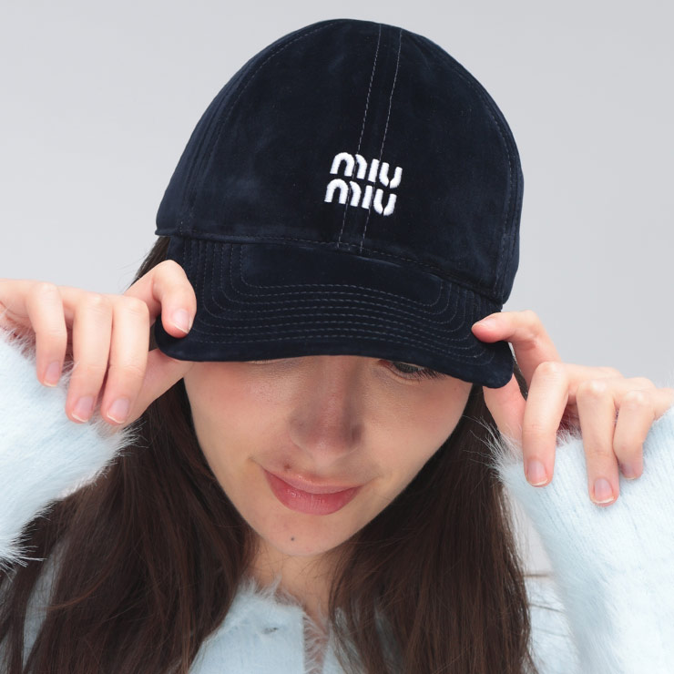 楽天市場】MIU MIU (ミュウミュウ) レディース キャップ ロゴ刺繍