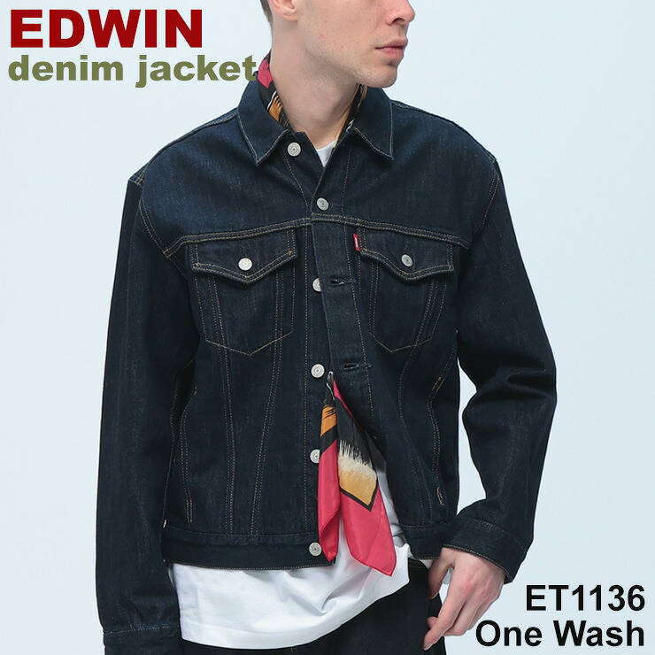 EDWIN (エドウィン) デニムジャケット Gジャン ポケット デニム ジャケット アウター ET1136100 OneWash｜ゼンオンライン店