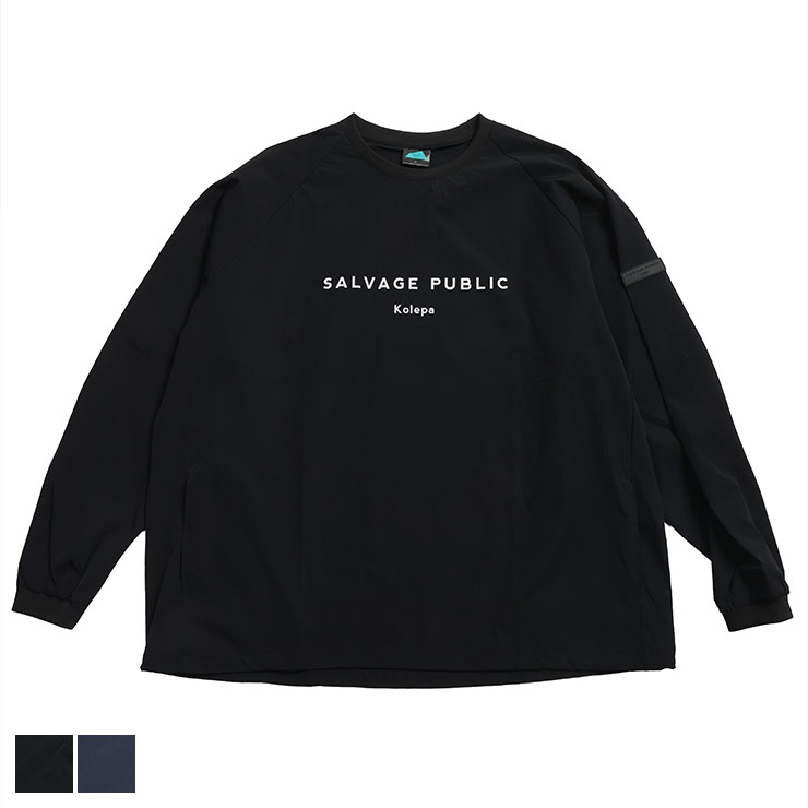 SALVAGE PUBLIC Kolepa (サルベージ パブリックコレパ) プルオーバー シャツ 長袖 メンズ 大きいサイズ 4WAYストレッチ クルーネック ブルゾン SPSA157 アウター トップス ゴルフ スポーツ｜ゼンオンライン店