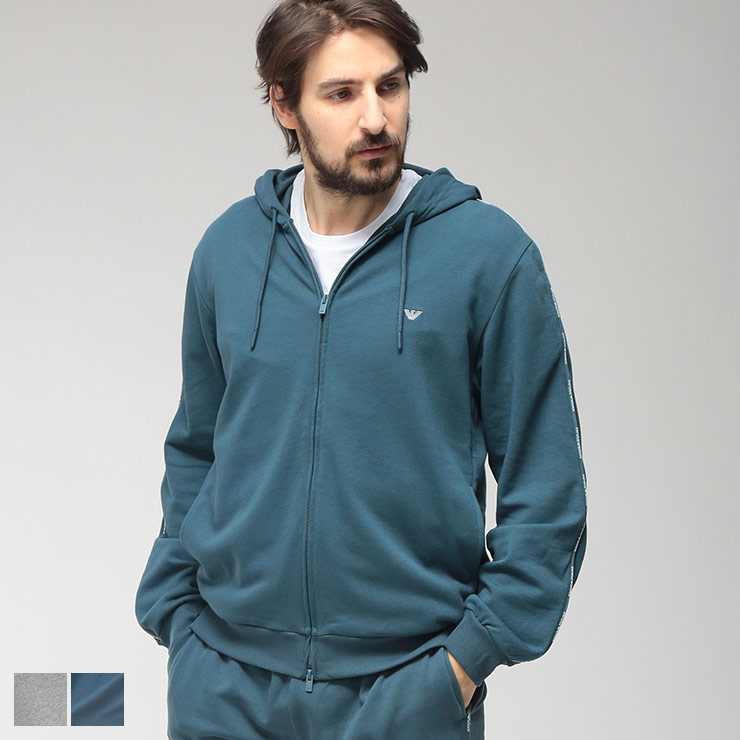 エンポリオアルマーニ EMPORIO ARMANI メンズ パーカー 長袖 ロゴテープ フルジップ EAUEM653AF18887 ブランド トップス フード スポーツ 春 秋