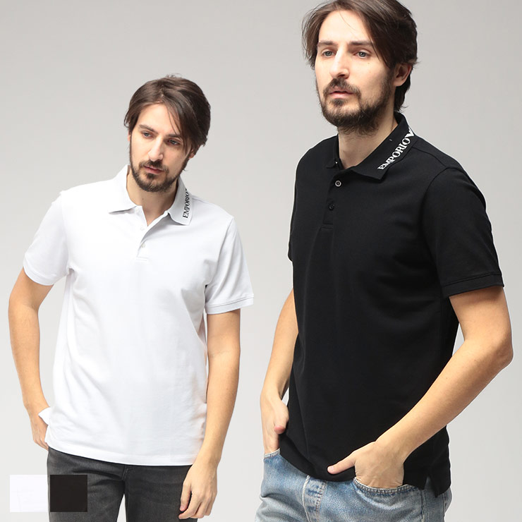 エンポリオアルマーニ EMPORIO ARMANI メンズ ポロシャツ 半袖 襟ロゴ シャツ EASEM571AF20425 ブランド トップス ポロ コットン 春 夏