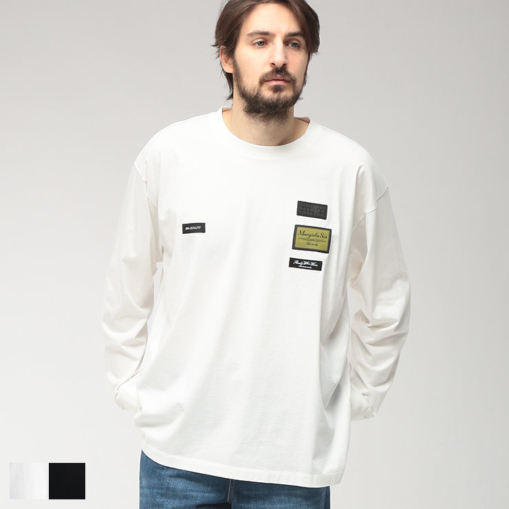 エムエムシックス メゾンマルジェラ MM6 Maison Margiela メンズ Tシャツ 長袖 ワッペン クルーネック カットソー MM6NH0023M20170 ブランド トップス コットン ロンT 春
