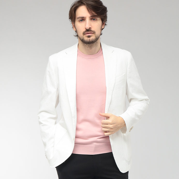 ヒューゴボス HUGO BOSS メンズ ジャケット シアサッカー シングル 2ツ釦 テーラード HBHANRY10279134 ブランド アウター フォーマル 春 夏