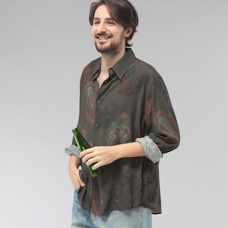 アワーレガシー OUR LEGACY メンズ シャツ 長袖 レーヨン ペイズリー柄 レギュラー Forgotten Paisley Print OLM2262BFP ブランド トップス プリント カジュアル 春 秋