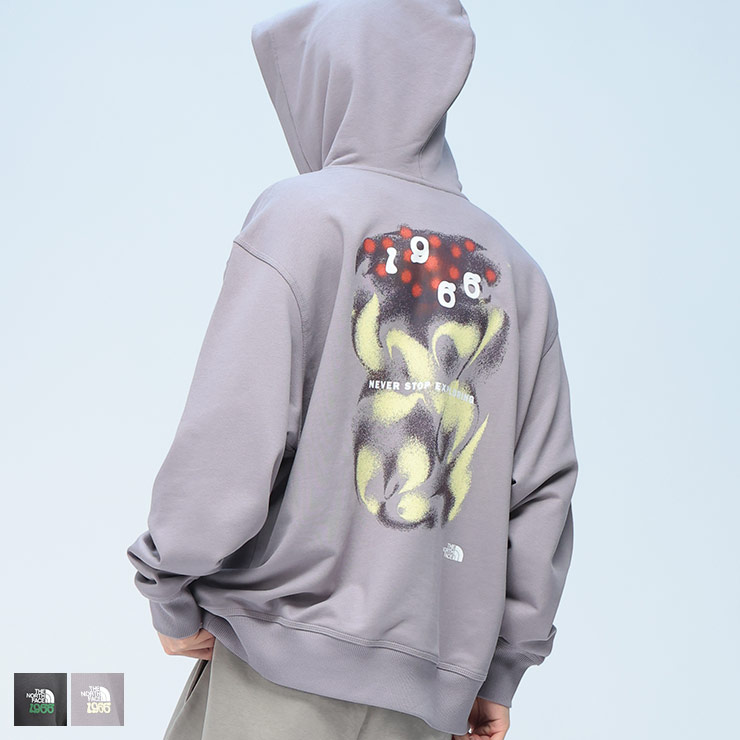 THE NORTH FACE (ザ ノースフェイス) パーカー 長袖 NF0A8GAJメンズ バックプリント プルオーバー 1966 MOTION RELAXED HOODIE-GRAPHIC トップス プリント 裏毛 プルパーカー フード｜ゼンオンライン店