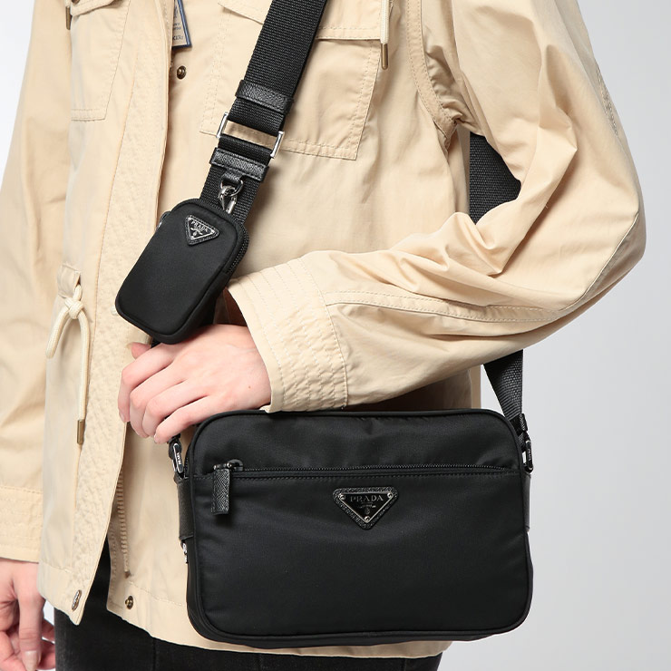プラダ レディース ショルダーバッグ PRADA ロゴ トライアングルロゴ Re-Nylon ミニポーチ付き PRL1BC167VB1M ブランド 鞄 ショルダー sale_8_a｜ゼンオンライン店