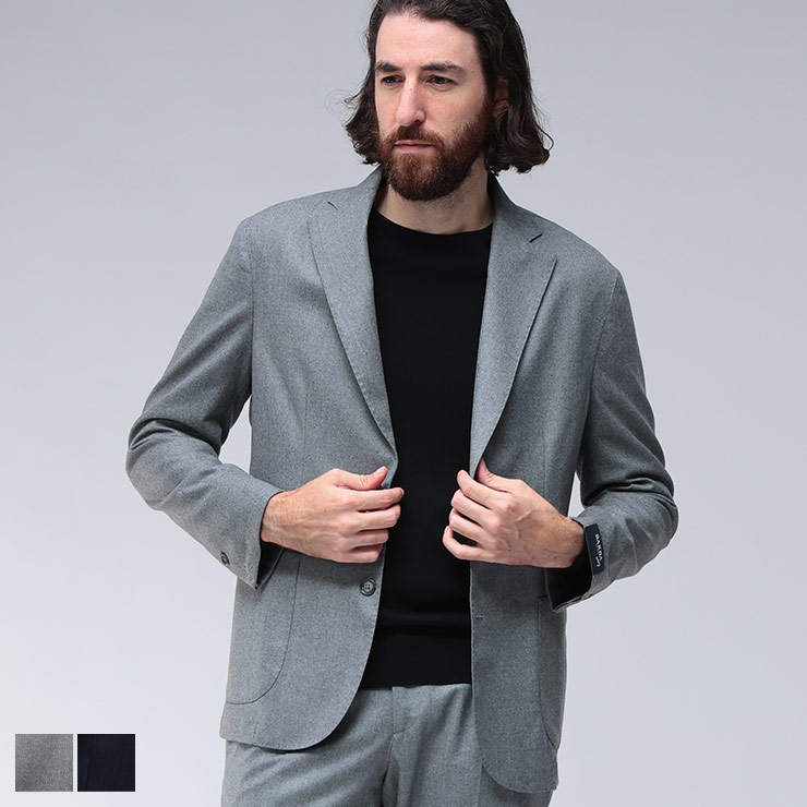 バルバ BARBA フランネル ストレッチ シングル ジャケット BAREASYJ51001 ブランド メンズ 男性 アウター ジャケット ビジネス フォーマル テーラード